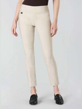LISETTE Solid Magical Lycra 28" Ankle Pant in Light Khaki Women's 10